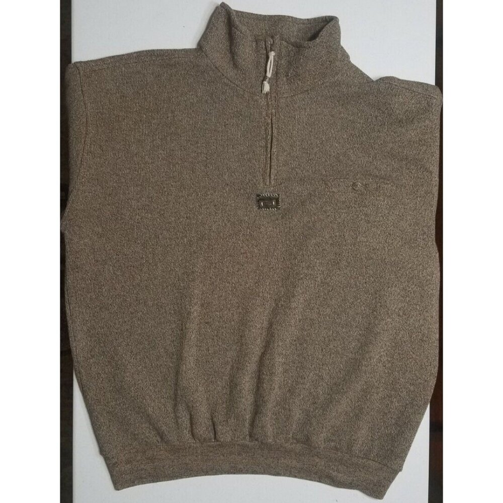 Landhaus C&A Naturally Quarter Zip Long Sleeve Brown Knit Sweater Men's Size XXL